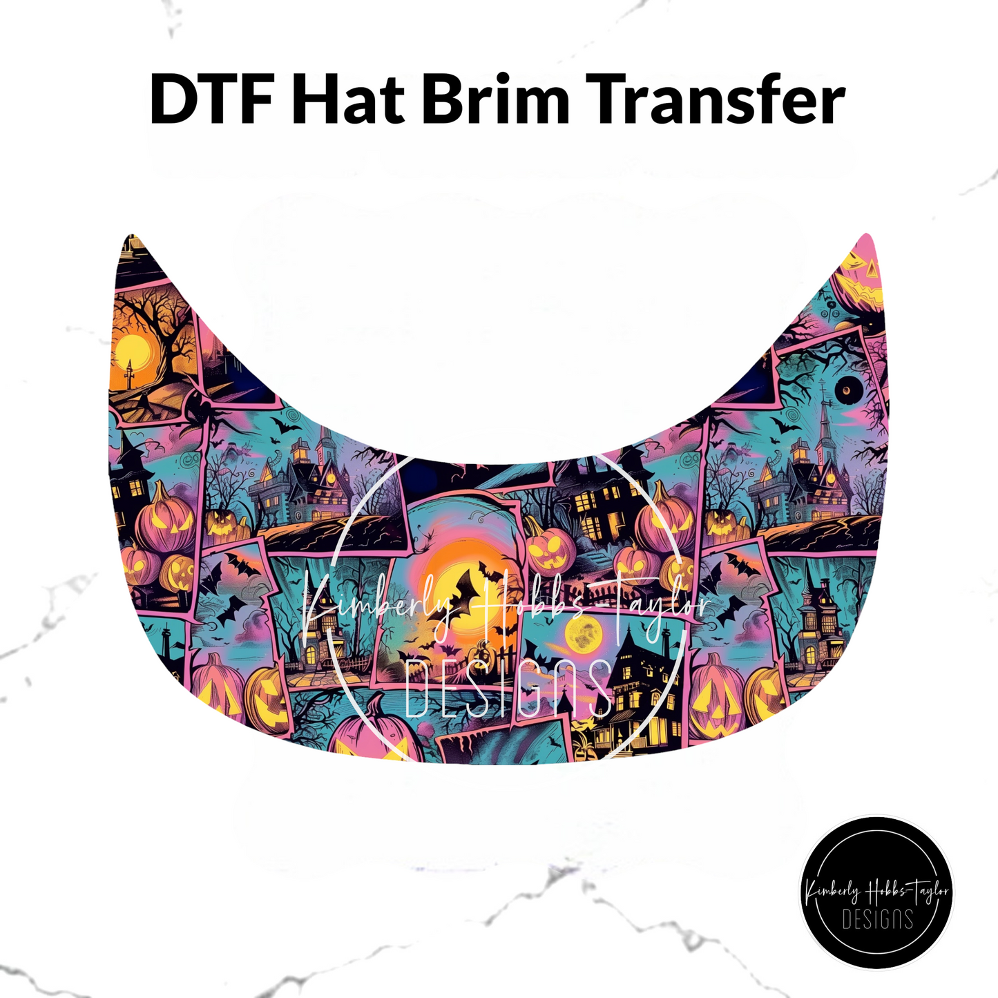 DTF Hat Brim Transfer - Retro Halloween