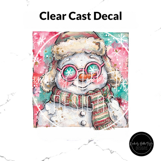 Clear Cast Decal - Preppy Snowman