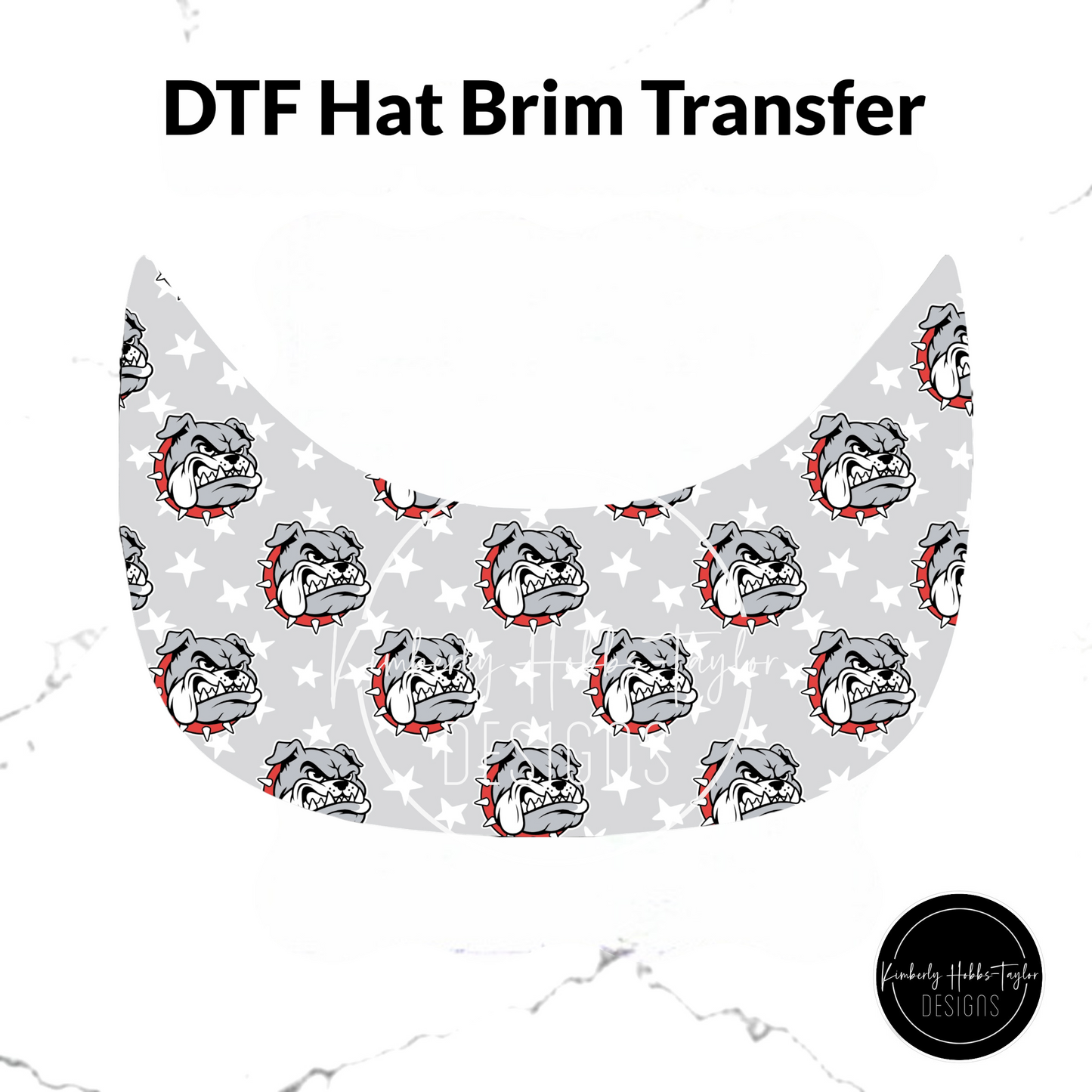 DTF Hat Brim Transfer - Bulldog Scattered