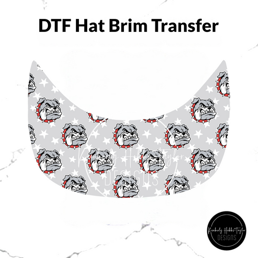 DTF Hat Brim Transfer - Bulldog Scattered