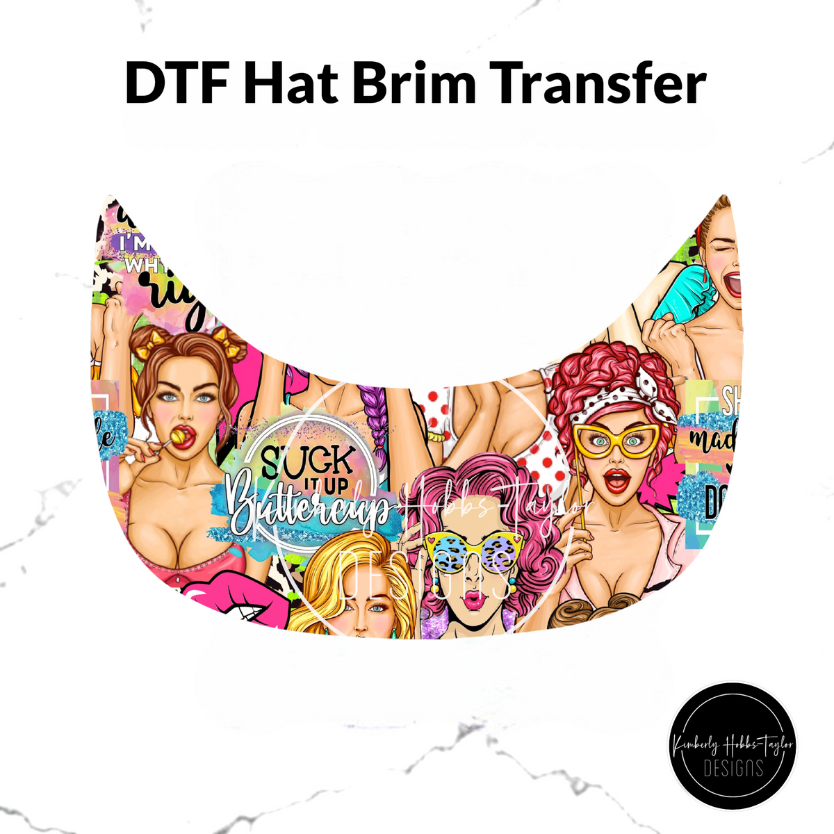 DTF Hat Brim Transfer - Sassy Women