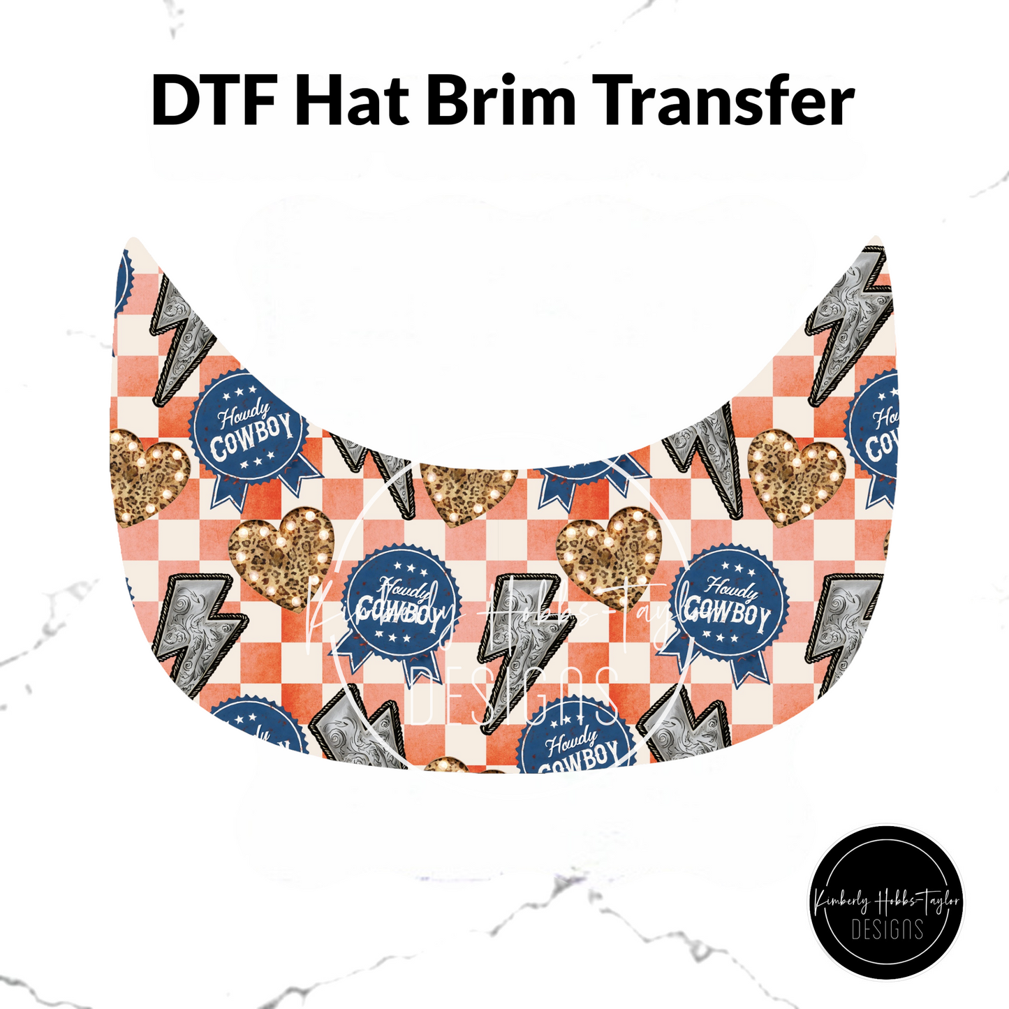 DTF Hat Brim Transfer - Howdy Cowboy