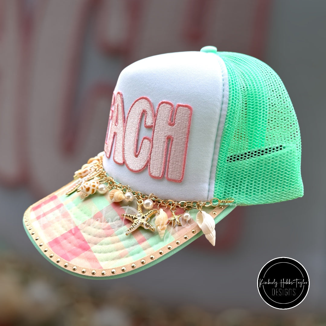 Beach Trucker Hat - Peach