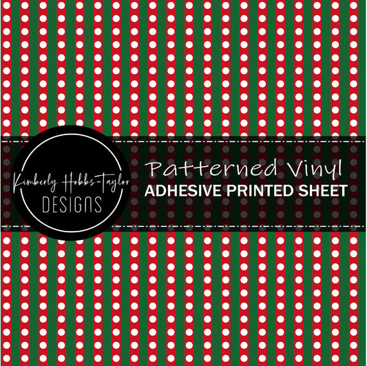 Retro Polka Dot Stripes - Adhesive Vinyl