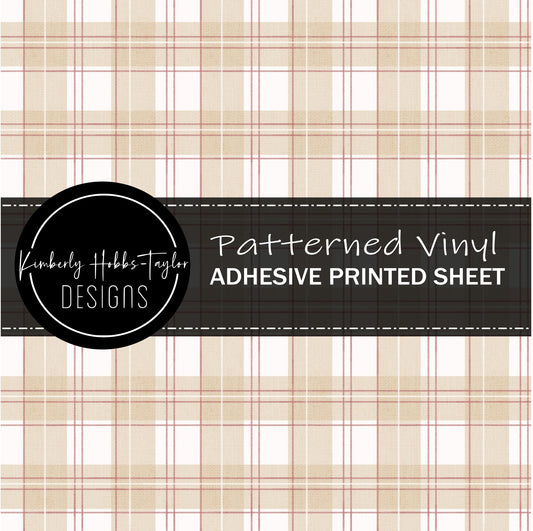 Red Beige Plaid vinyl