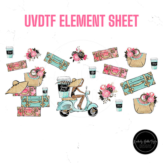 UVDTF Cup Wrap Element Sheet - Vacay Mode On