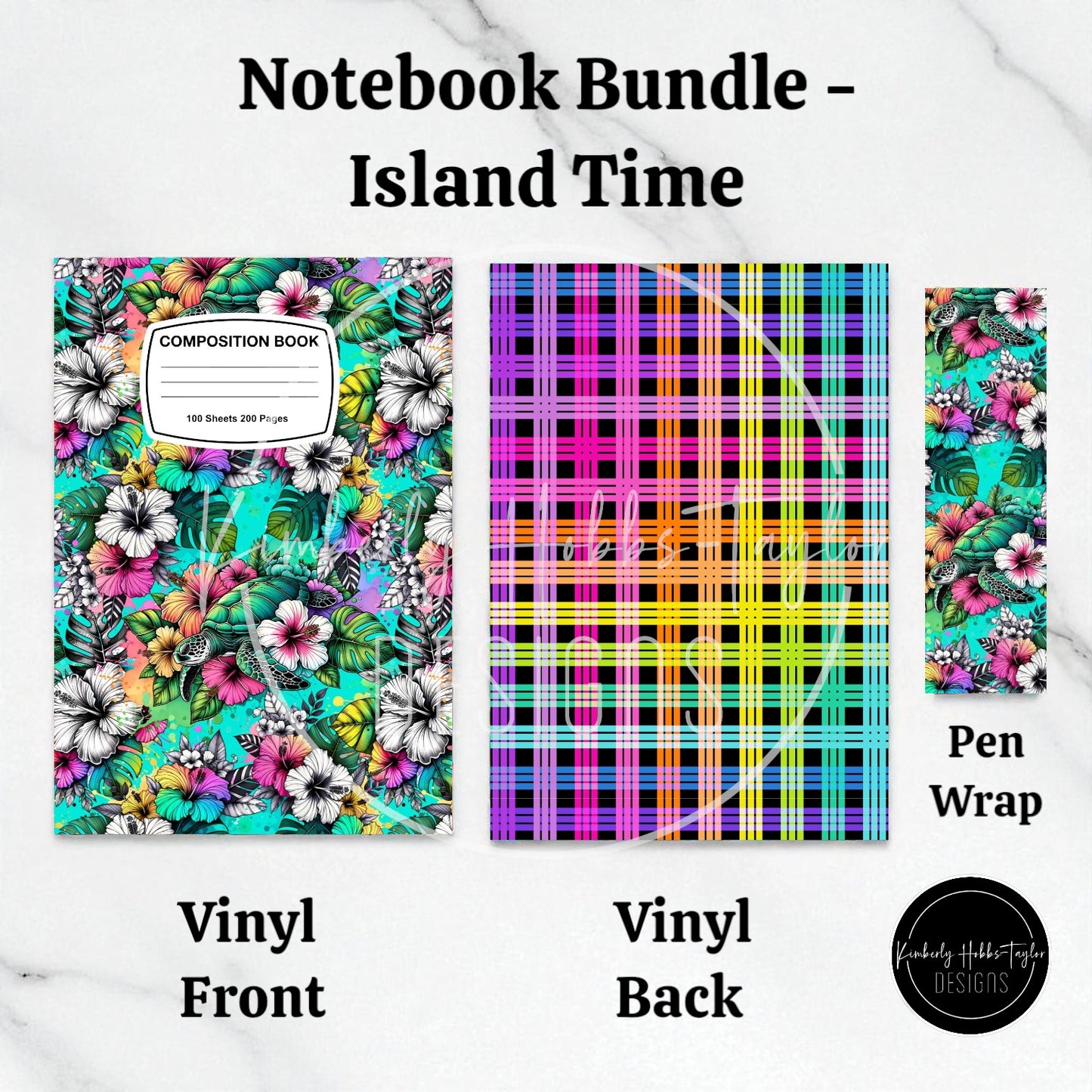 Composition Notebook Cover + Pen Wrap Bundle - Choose Your Vinyl Option
