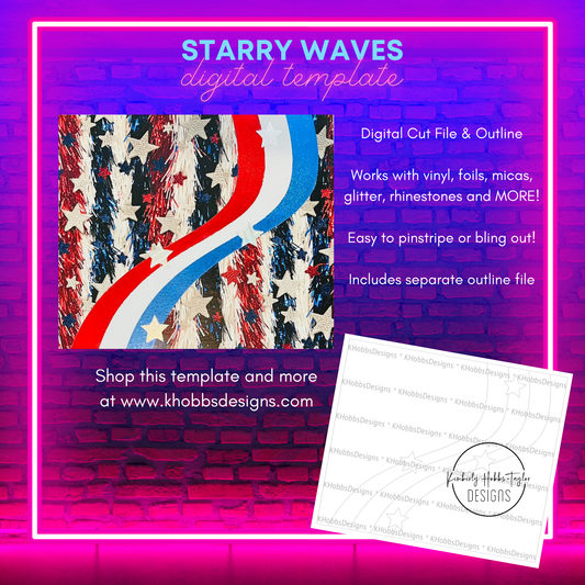 Starry Waves Template for Tipsy Magnolia 24 Plump - Digital Cut File Only