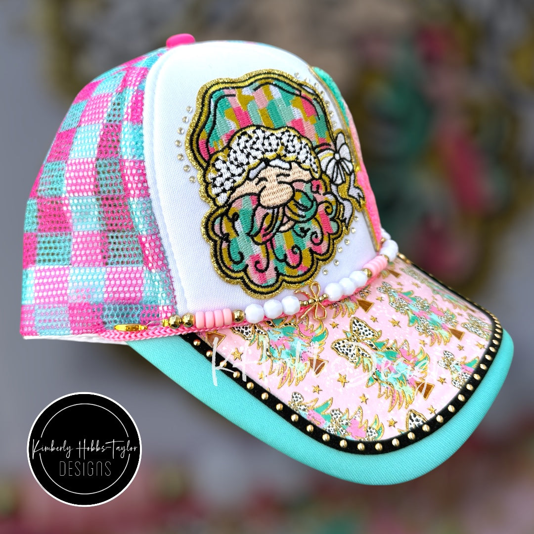 Pastel Santa Christmas Trucker Hat