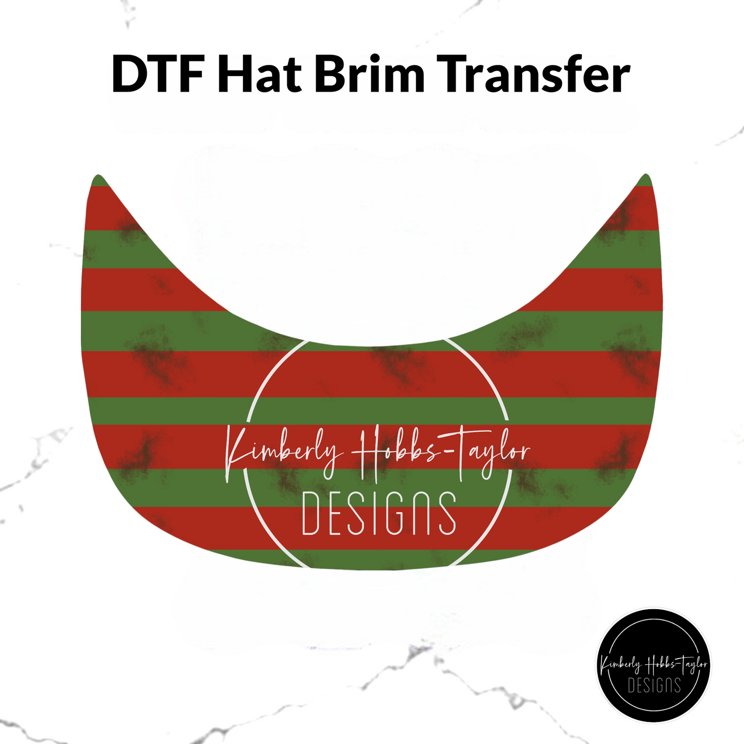 DTF Hat Brim Transfer - Freddy Stripes