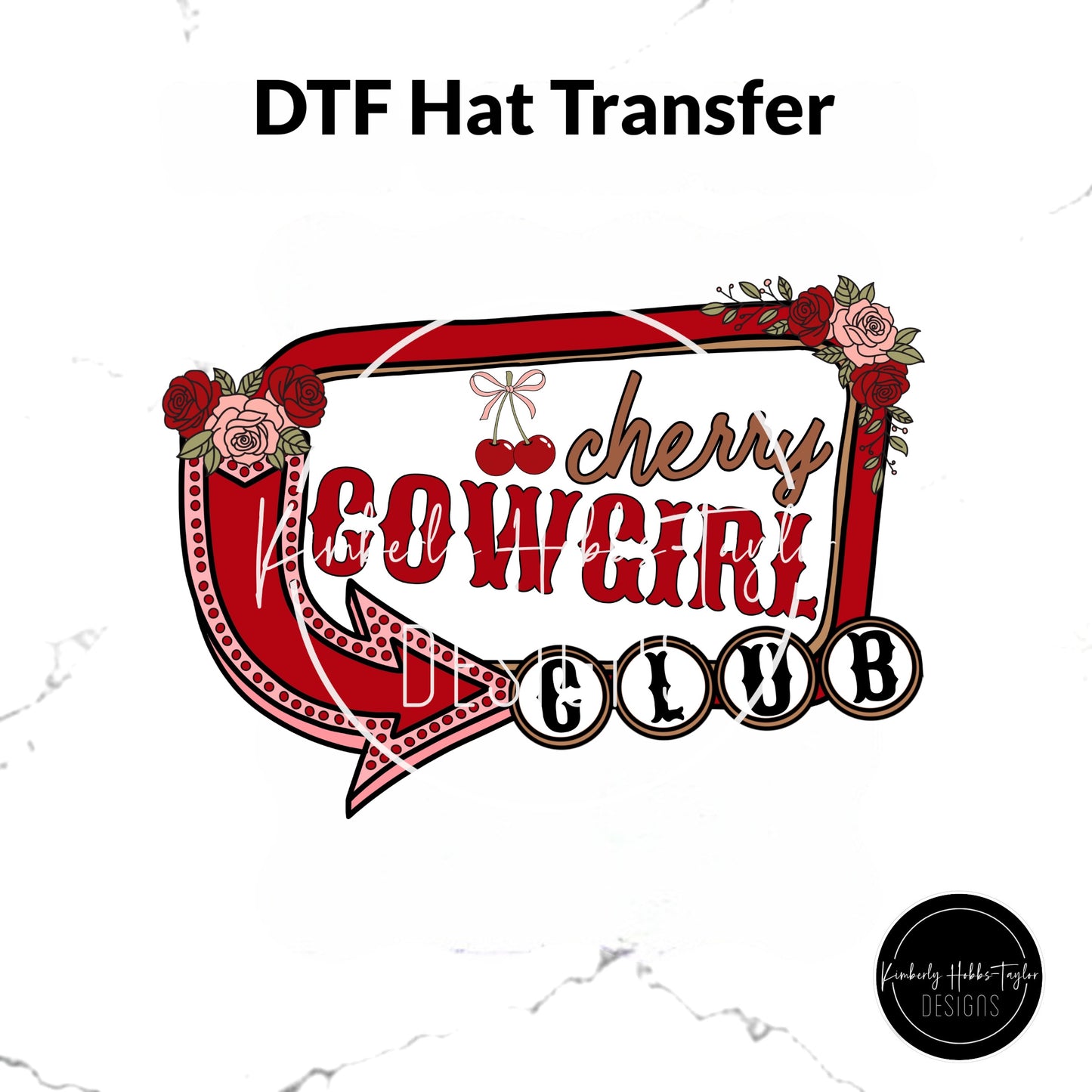 DTF Hat Transfer - Cherry Cowgirl Club