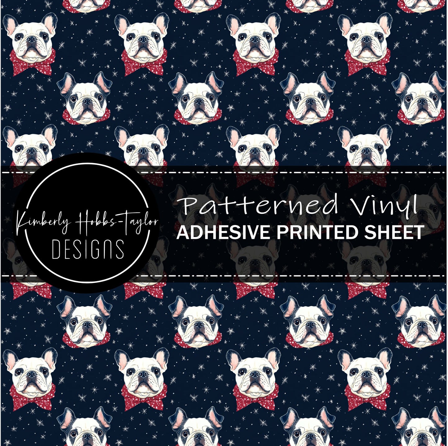 Navy Red Frenchies vinyl