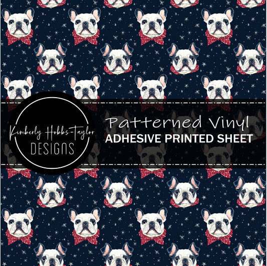 Navy Red Frenchies vinyl