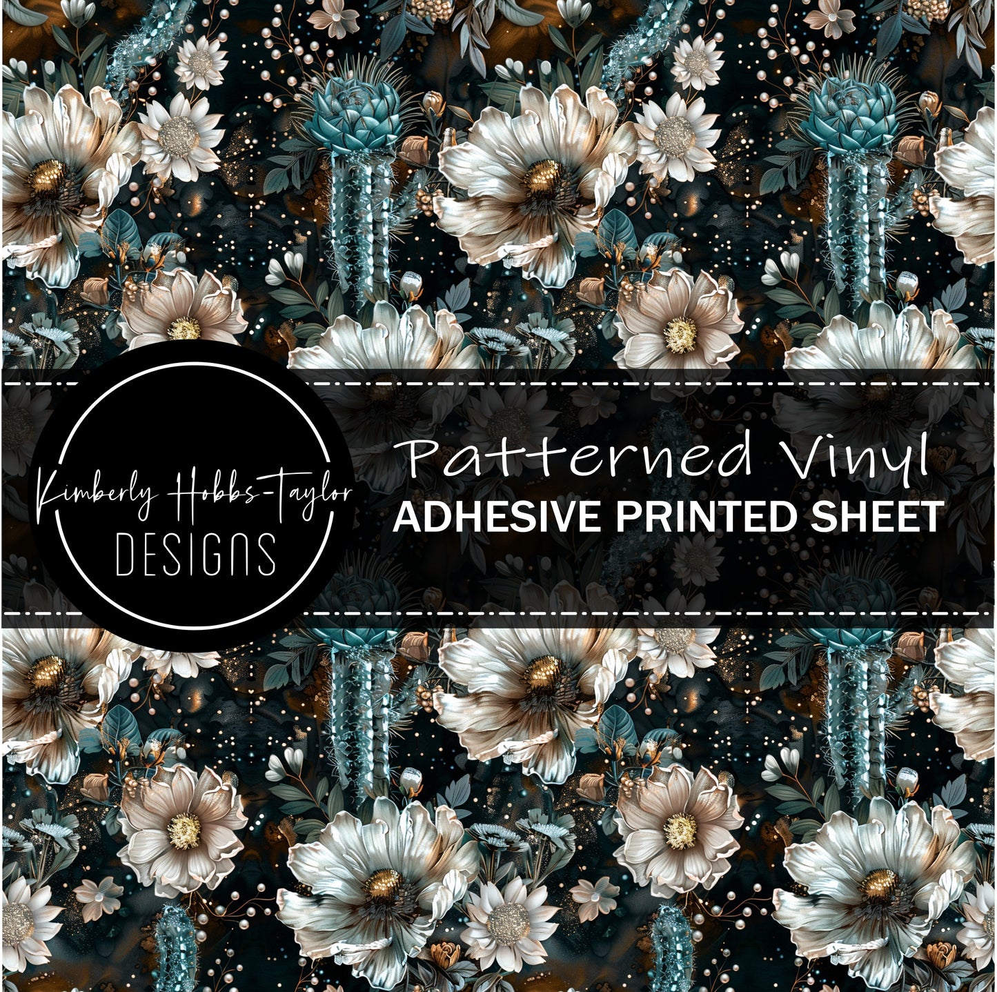 Dark Blue Floral vinyl