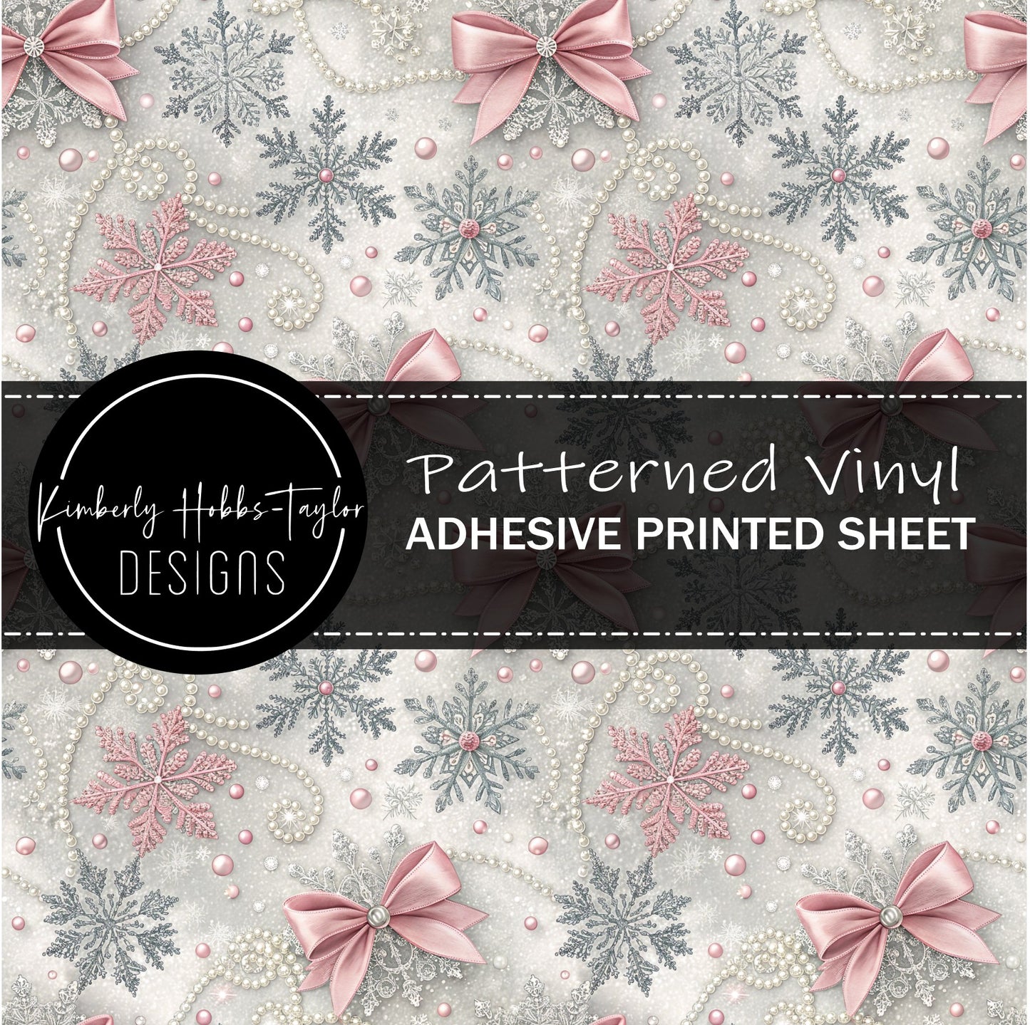 Pink Bows and Snowflakes vinyl
