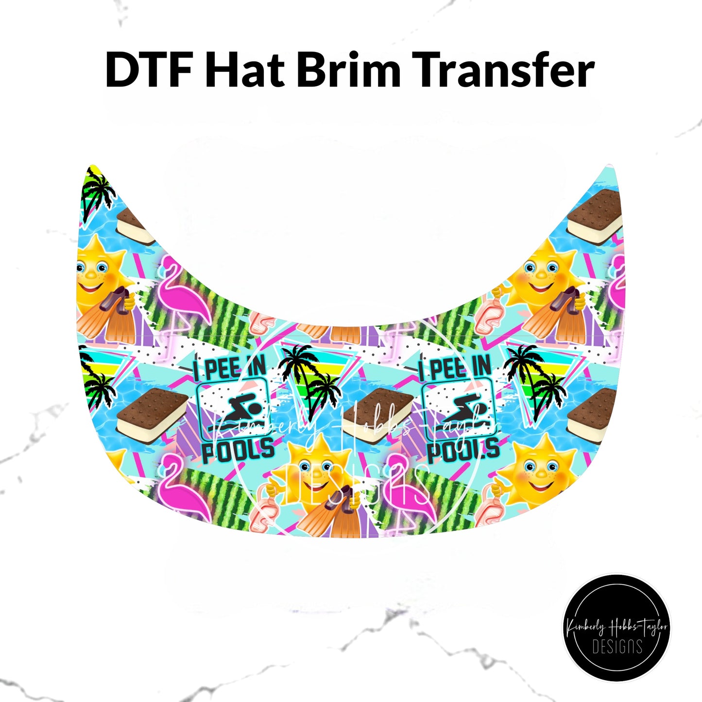 DTF Hat Brim Transfer - I Pee In Pools