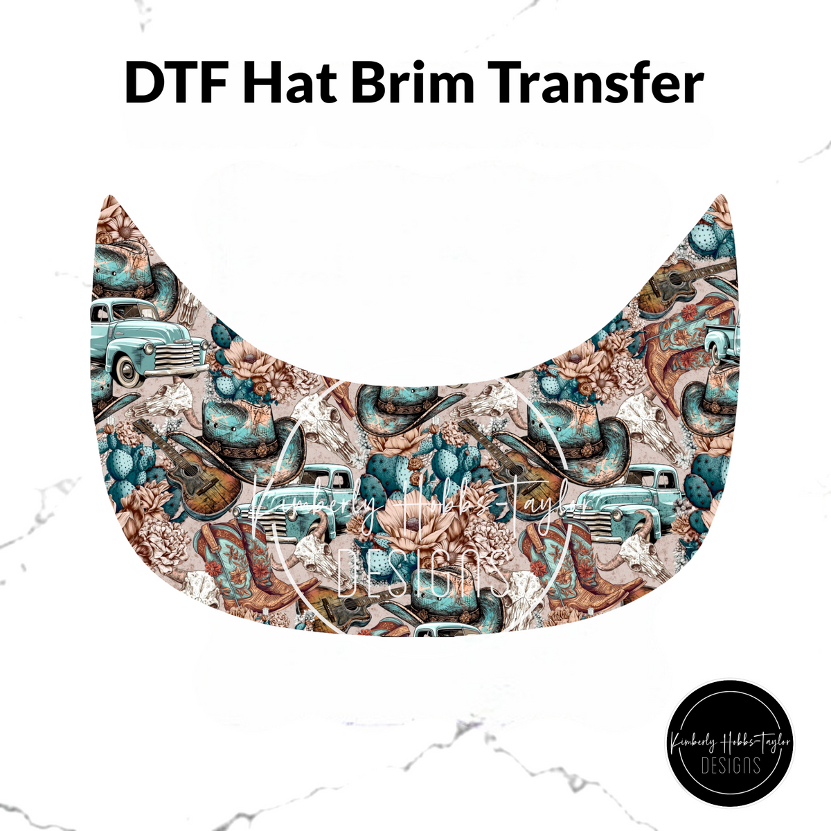 DTF Hat Brim - Honky Tonk Turquoise