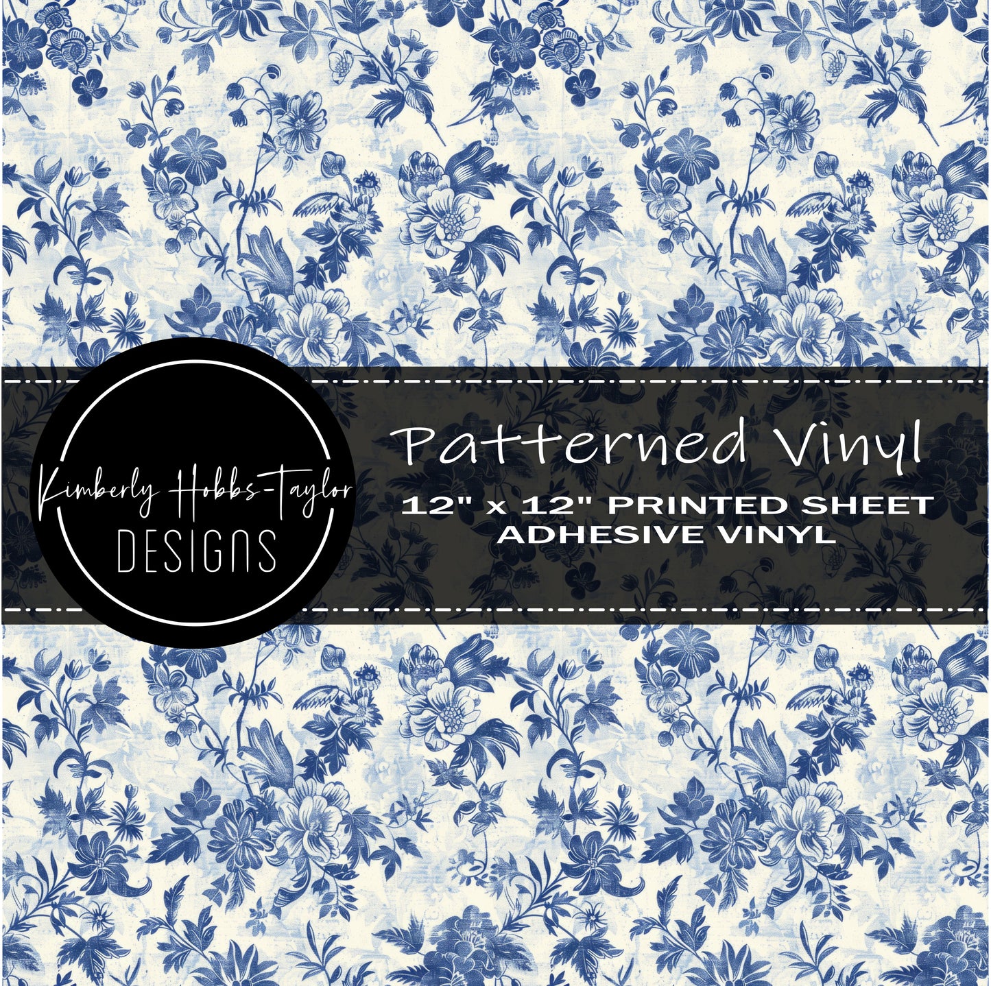 Blue Victorian Floral vinyl