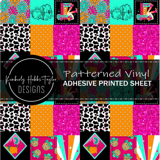 Neon Wild West Cowgirl Patchwork vinyl