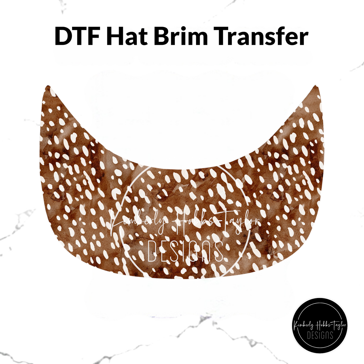 DTF Hat Brim Transfer - Deer Print