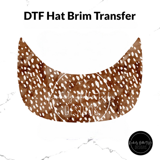 DTF Hat Brim Transfer - Deer Print