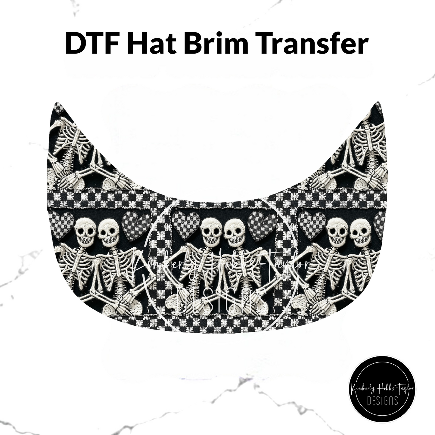 DTF Hat Brim Transfer - Crocheted Skellies