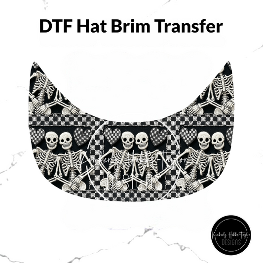 DTF Hat Brim Transfer - Crocheted Skellies