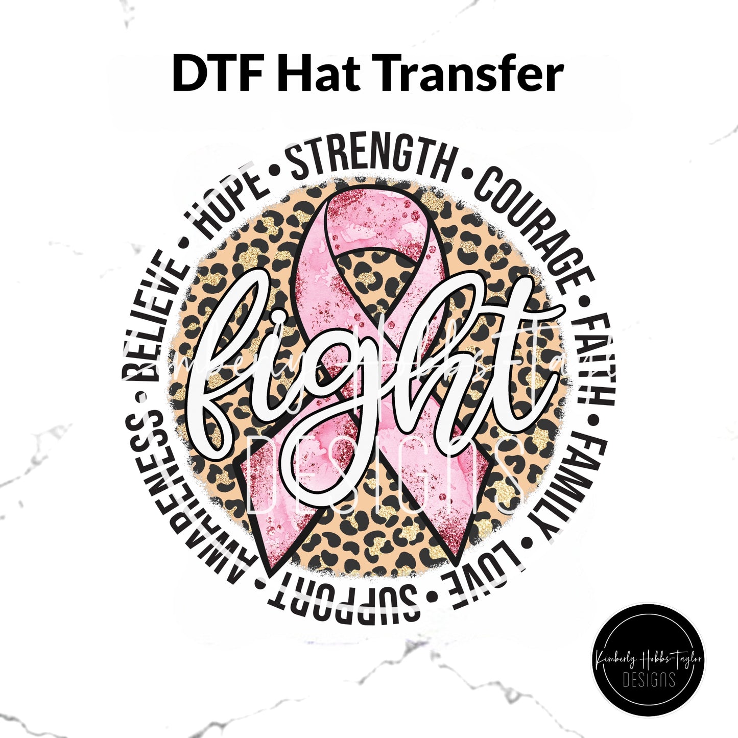 DTF Hat Transfer - Fight Cancer
