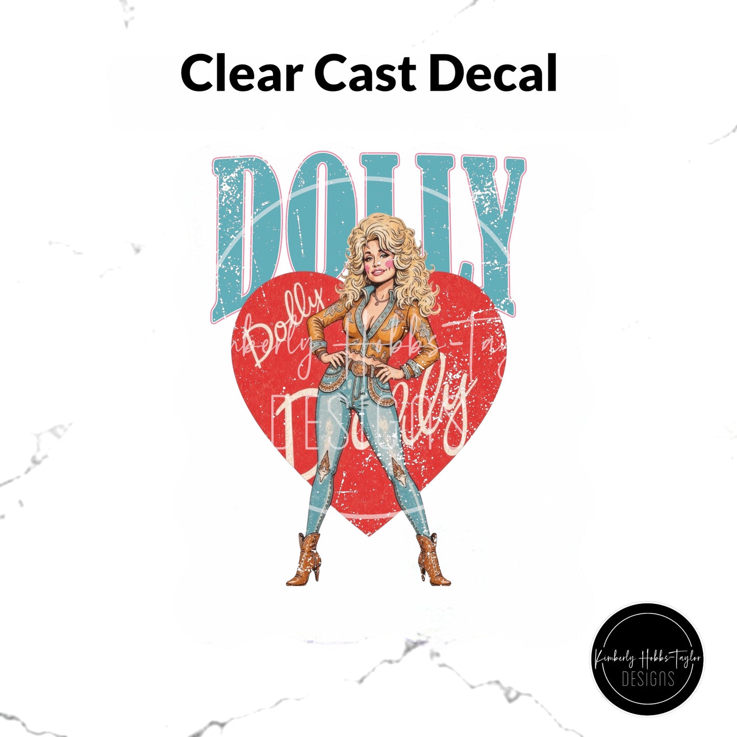 Clear Cast Decal - Dolly Hearts