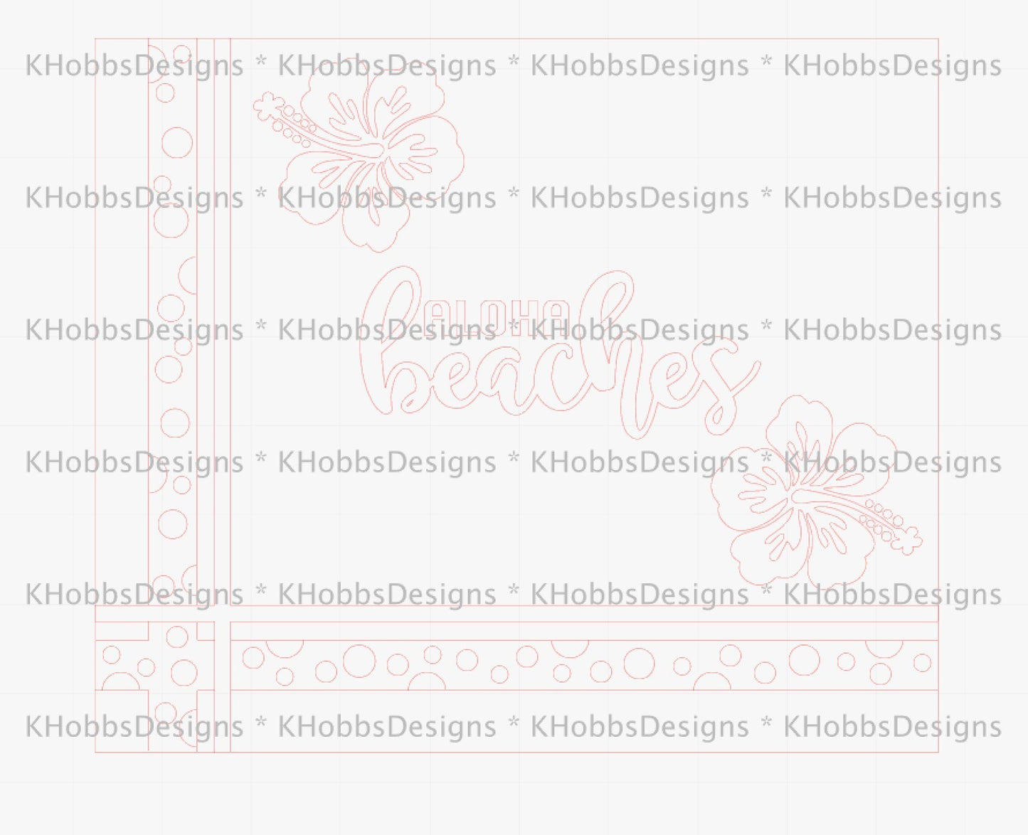 Aloha Striped Template for Makerflo 20 Skinny - Digital Cut File Only