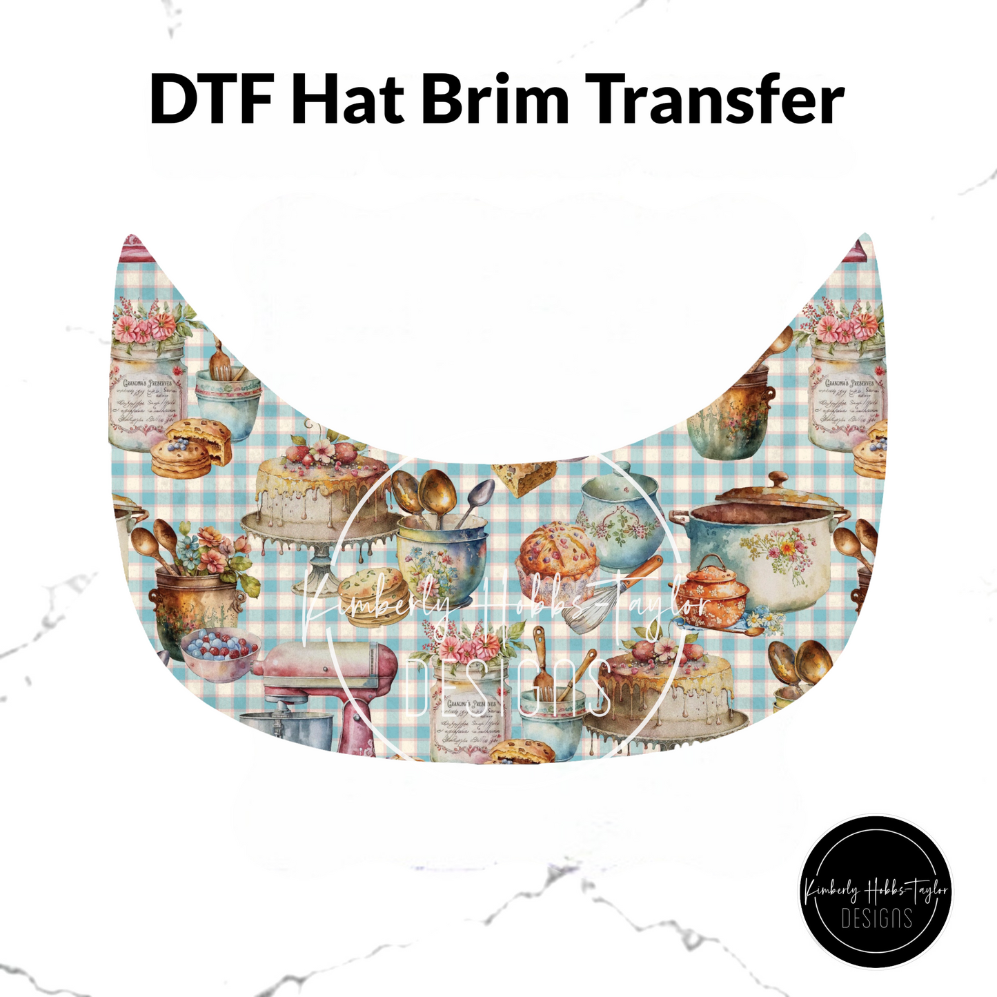 DTF Hat Brim Transfer - Grandmas Kitchen D