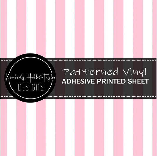 Pale Pink White Striped - Adhesive Vinyl