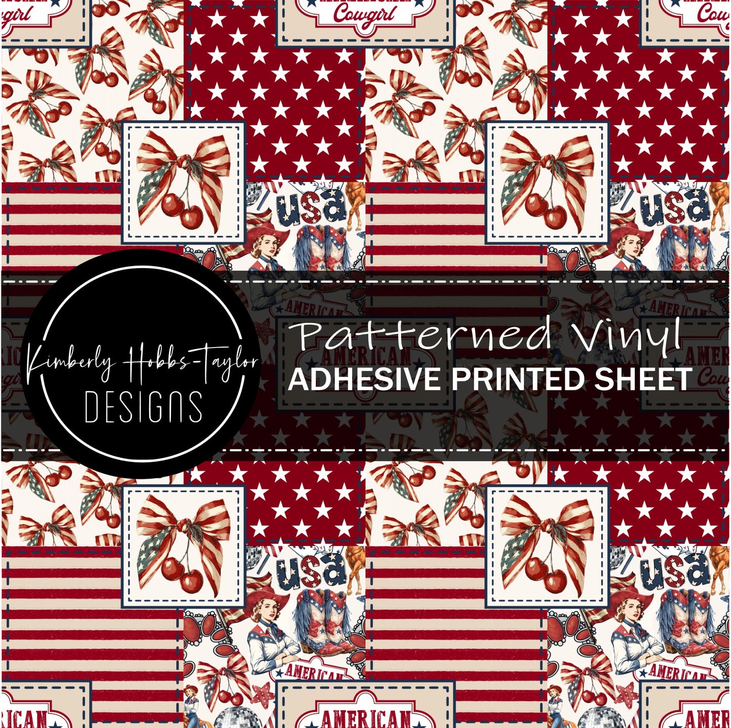 Vintage American Cowgirl Patchwork vinyl