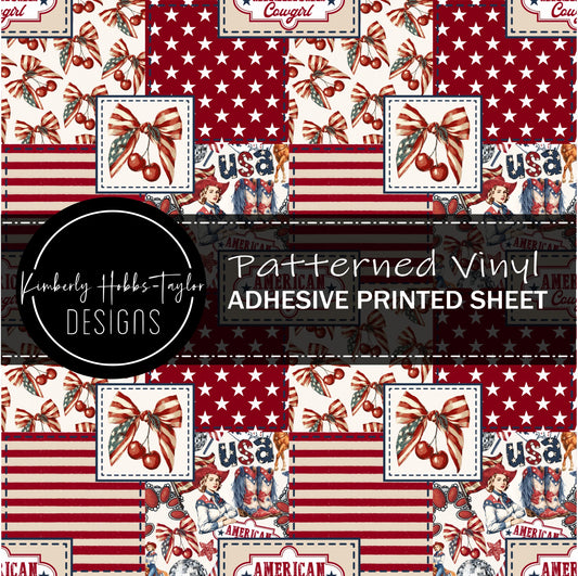 Vintage American Cowgirl Patchwork vinyl