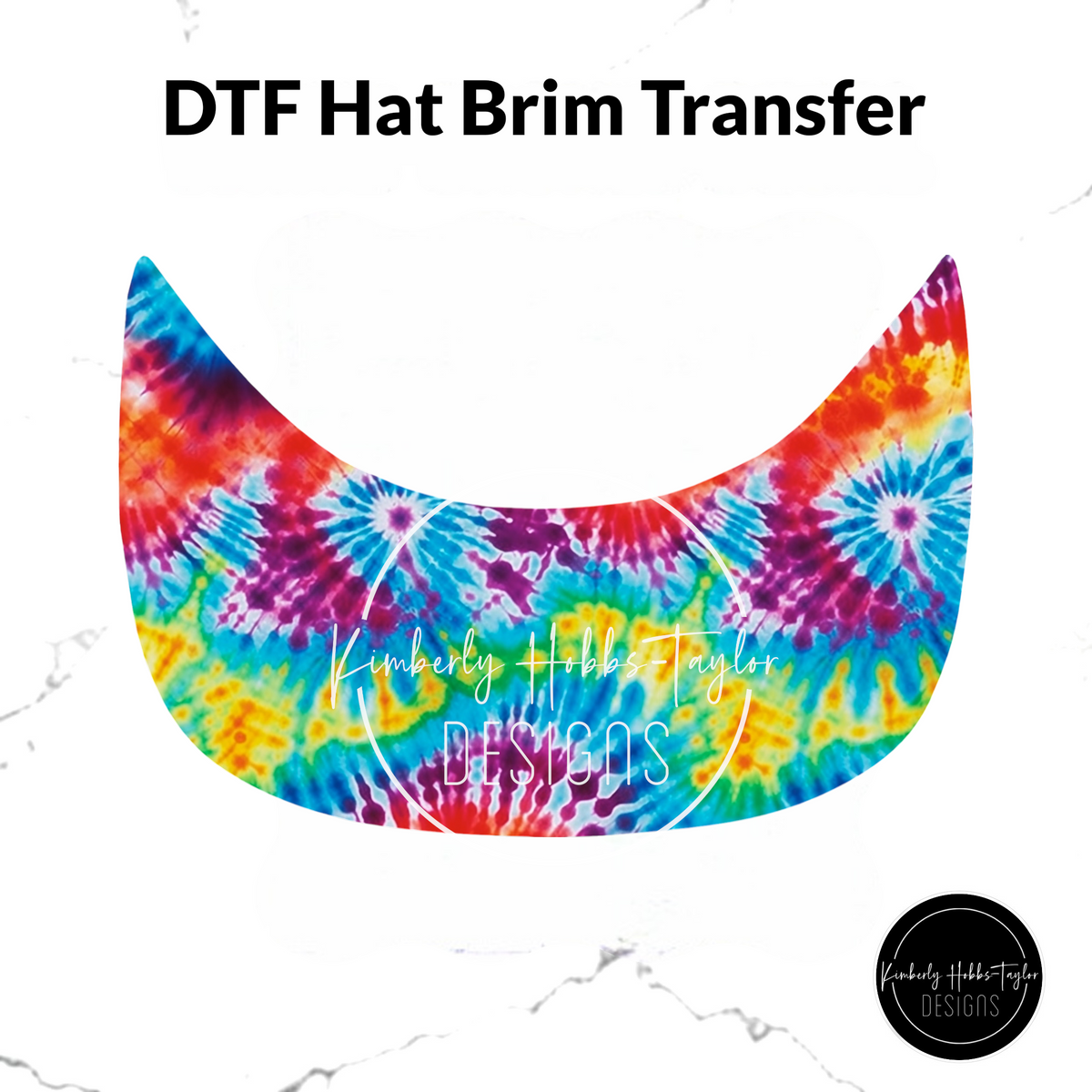 DTF Hat Brim Transfer - Tie Dye H