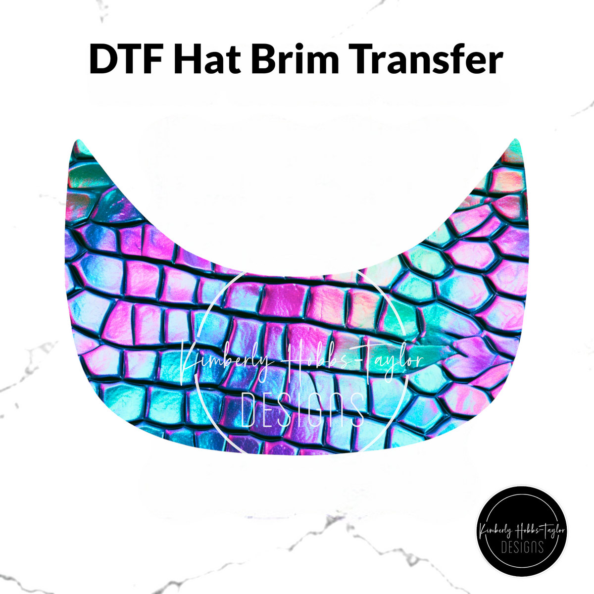 DTF Hat Brim Transfer - Alligator Opal Shift