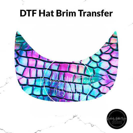 DTF Hat Brim Transfer - Alligator Opal Shift