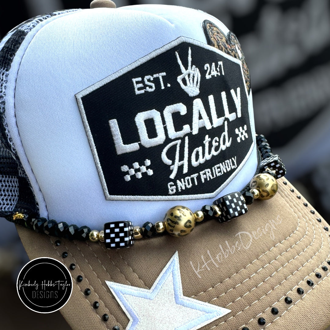 Locally Hated and Not Friendly Trucker Hat - Checkered