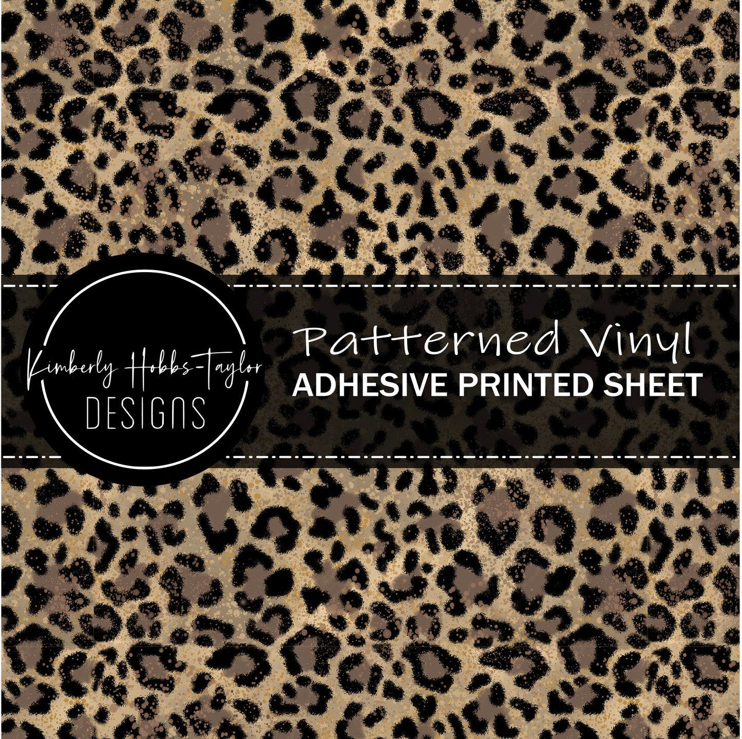 Black Brown Tan Leopard vinyl