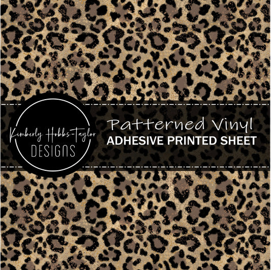 Black Brown Tan Leopard vinyl