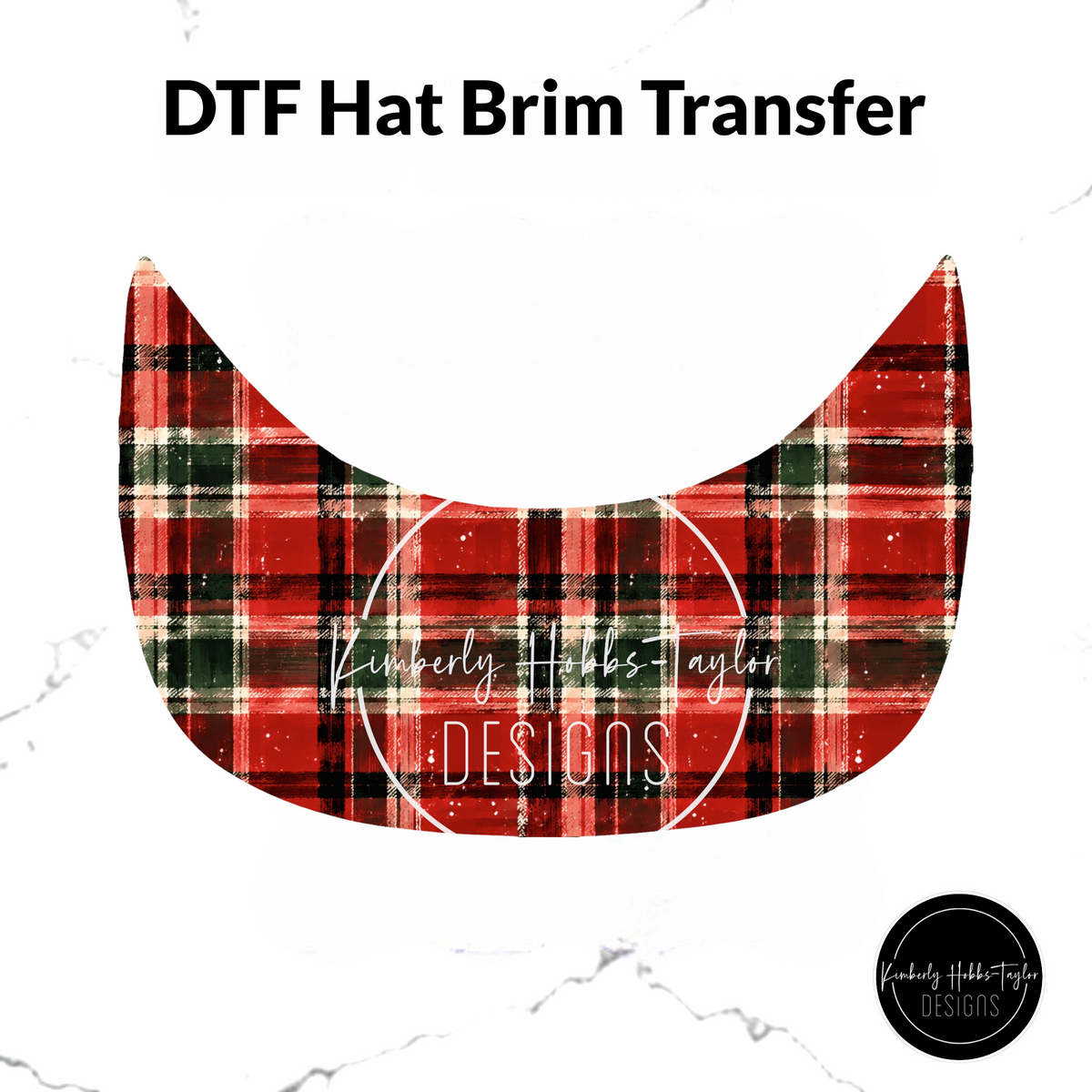 DTF Hat Brim - Red Green Christmas Plaid - Highland Coord