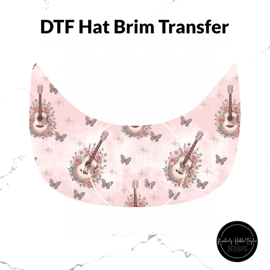DTF Hat Brim Transfer - Butterfly Guitars