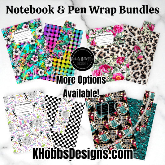 Composition Notebook Cover + Pen Wrap Bundle - Choose Your Vinyl Option