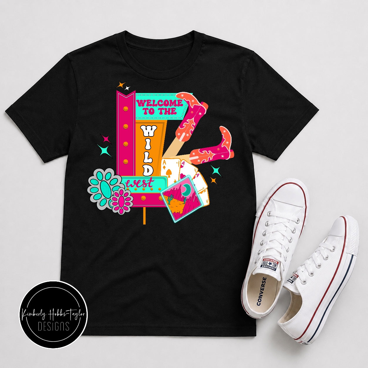 DTF Shirt Transfer - Neon Wild West Cowgirl