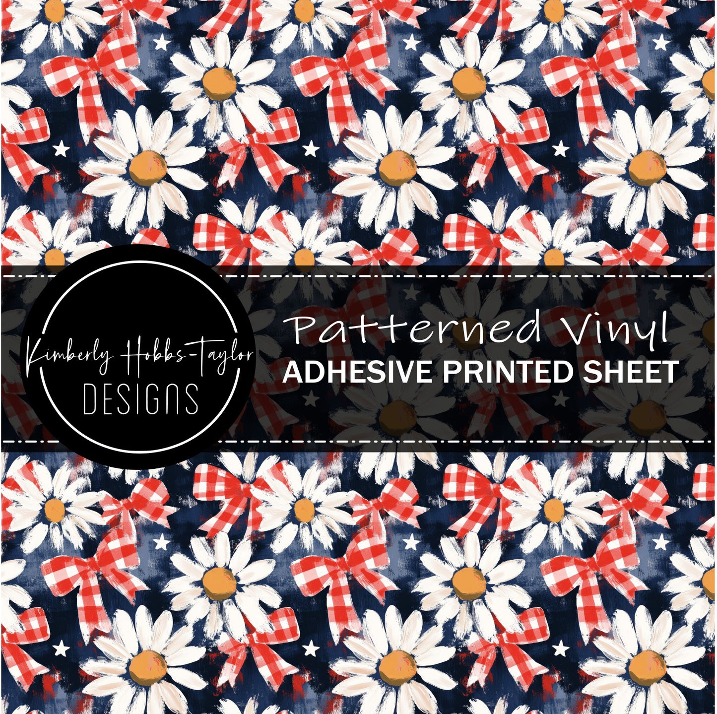 Red White Blue Daisies vinyl