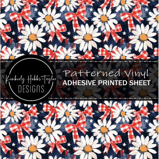 Red White Blue Daisies vinyl