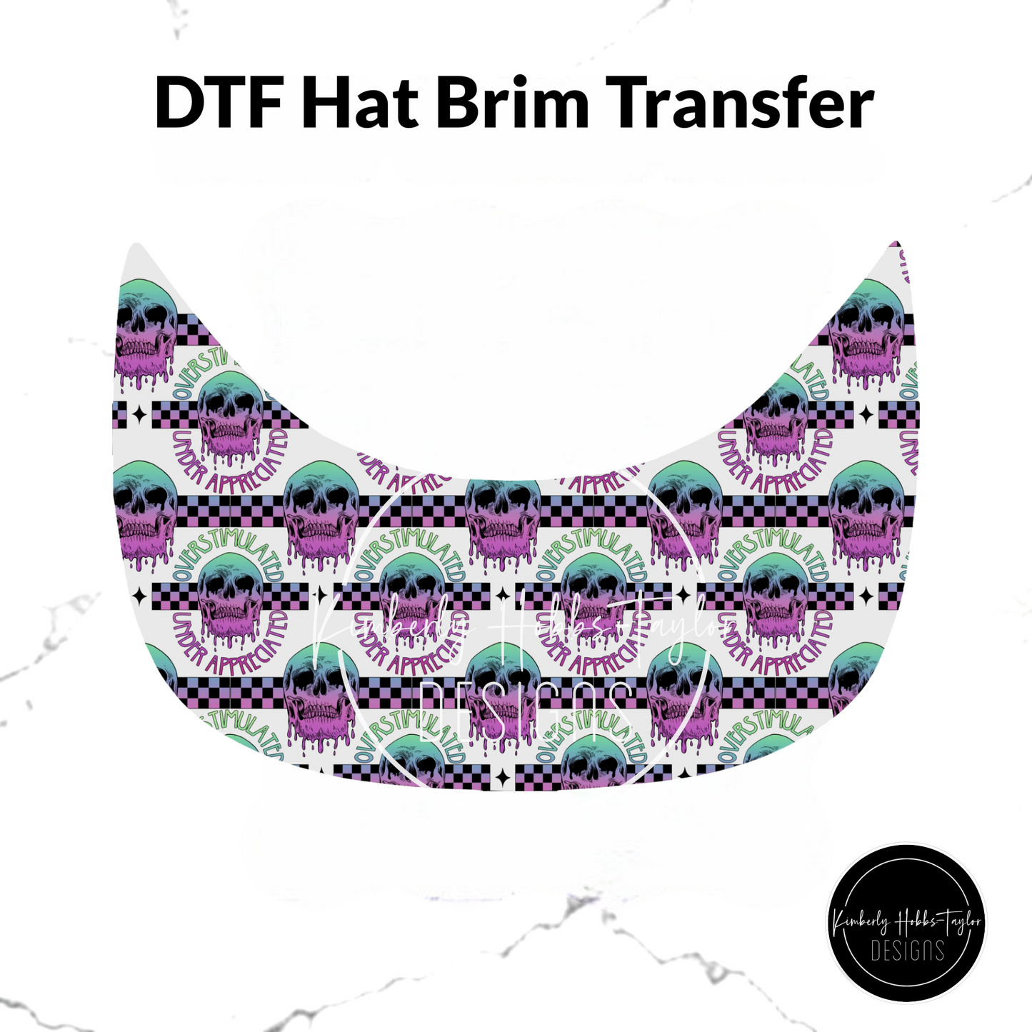 DTF Hat Brim Transfer - Overstimulated