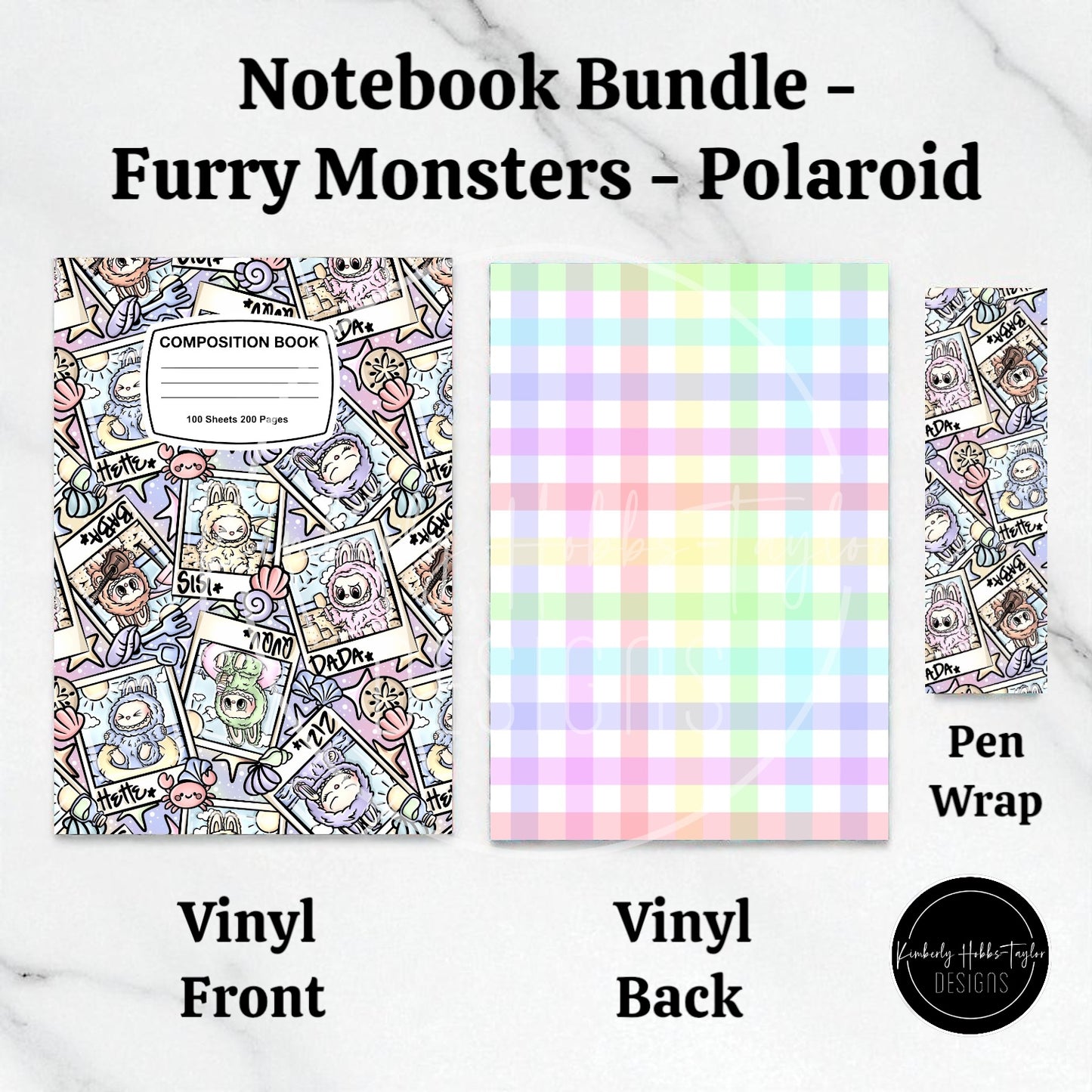 Composition Notebook Cover + Pen Wrap Bundle - Choose Your Vinyl Option