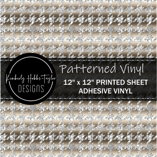 Beige Silver Houndstooth - Small Scale vinyl