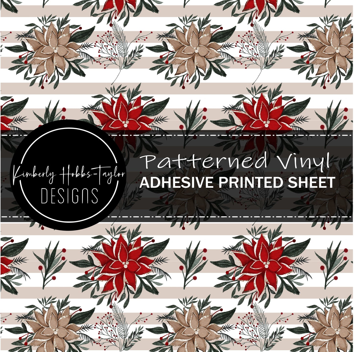 Christmas Poinsettias vinyl